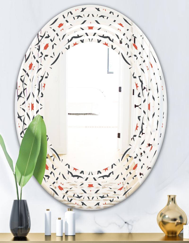 Designq Abstract Retro Design V - Modern Round Or Oval Wall Mirror - Wave