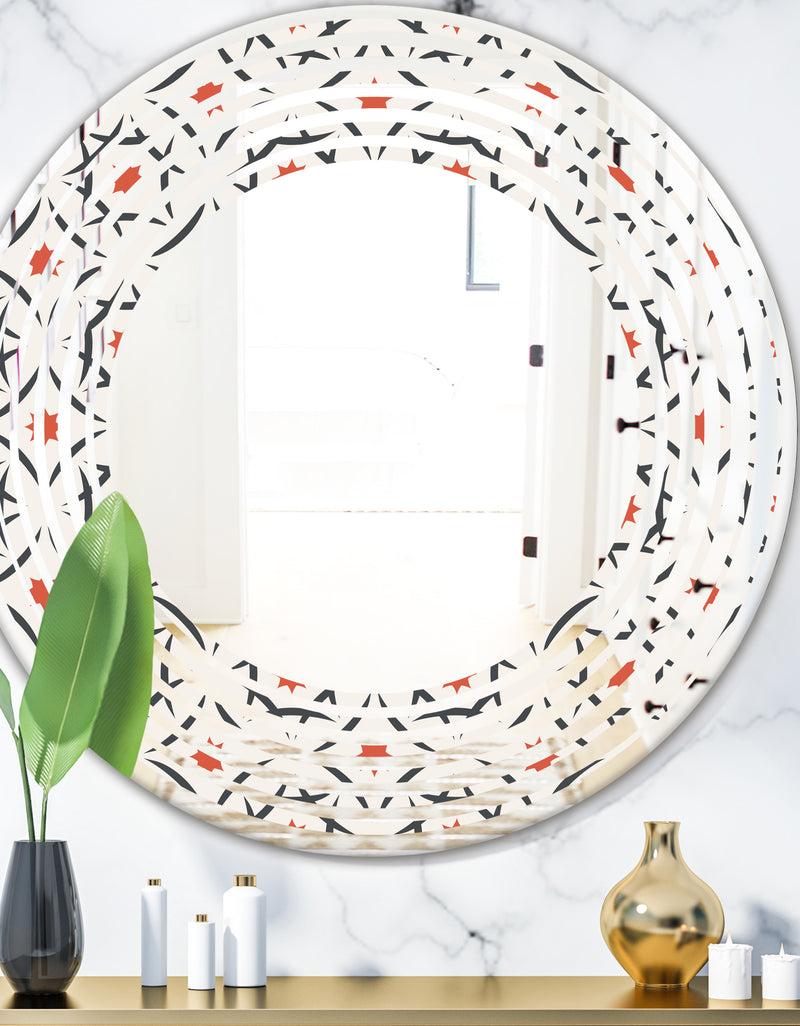 designq Abstract Retro Design V - Modern Round or Oval Wall Mirror - Wave
