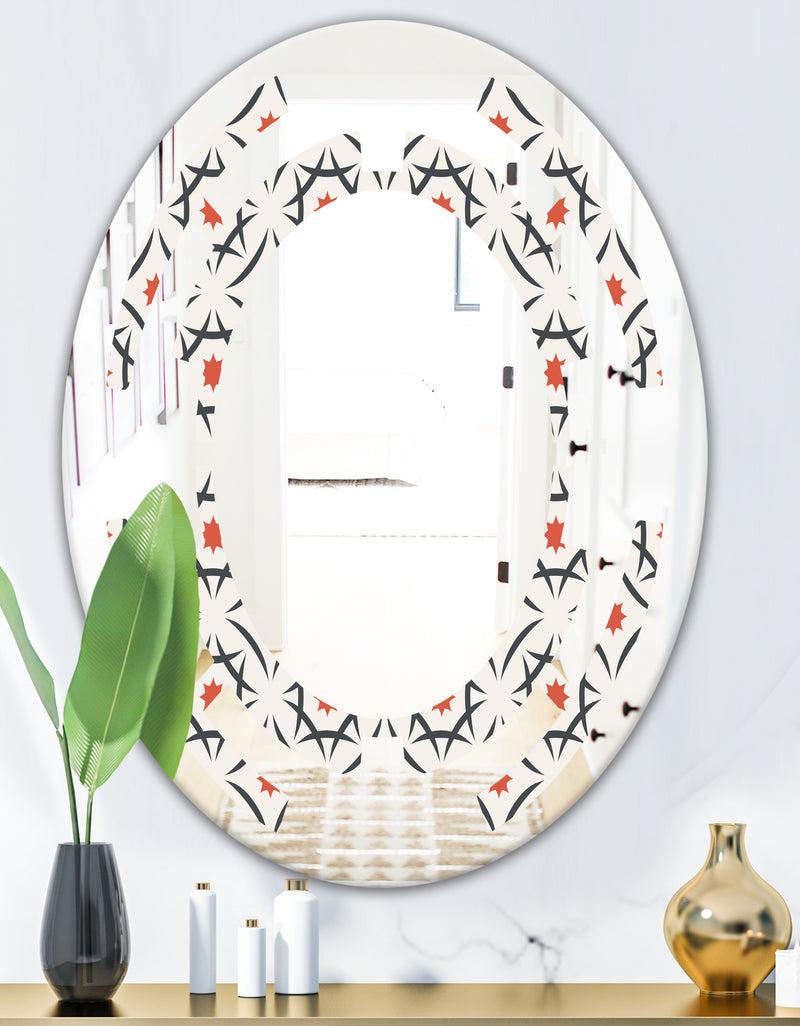 Designq Abstract Retro Design V - Modern Round Or Oval Wall Mirror - Space