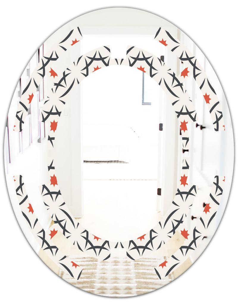 Designq Abstract Retro Design V - Modern Round Or Oval Wall Mirror - Space