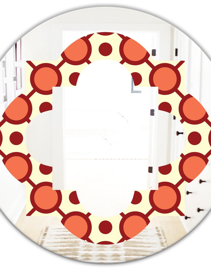 Designq Abstract Retro Geometrical Design IX - Modern Round Or Oval Wall Mirror - Quatrefoil