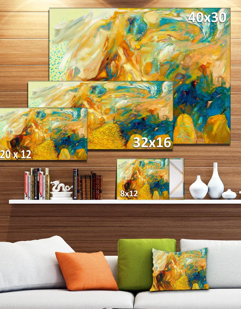 Designq Abstract Yellow Collage - Abstract Large Canvas Print