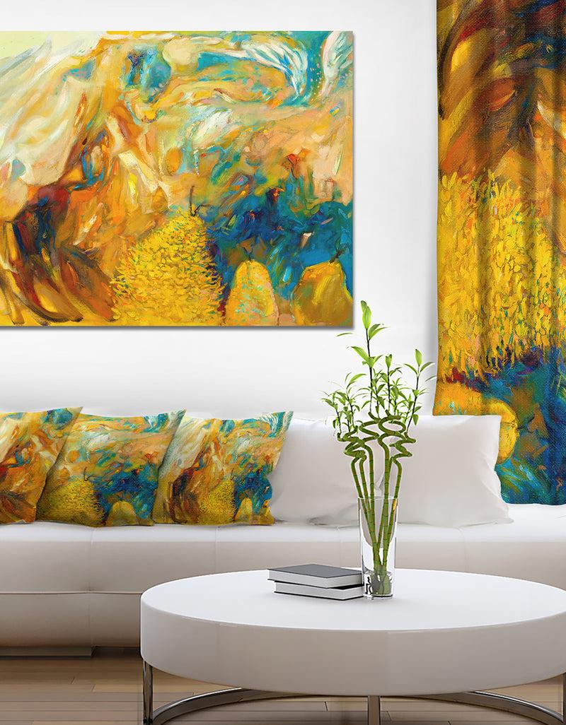 designq Abstract Yellow Collage - Abstract Large Canvas Print