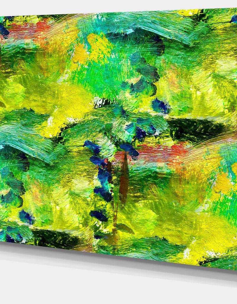 Designq Africa Green Texture - Abstract Canvas Art Print