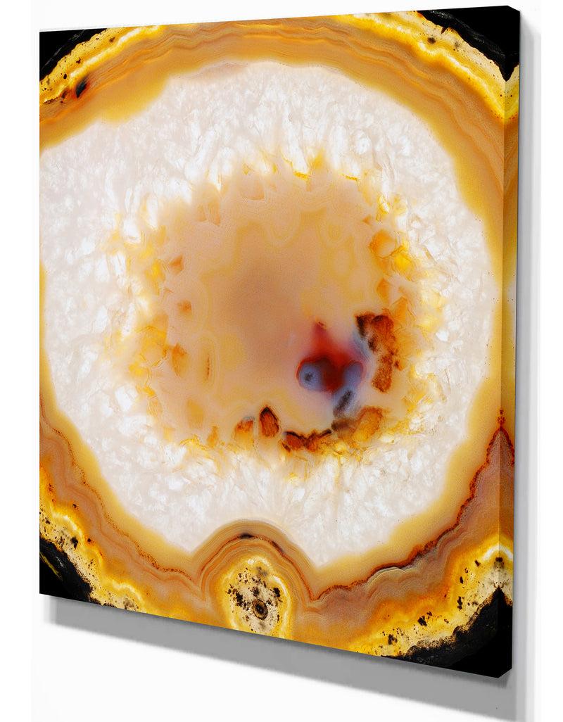 Designq Agate On Black - Stone Photographic On Wrapped Canvas