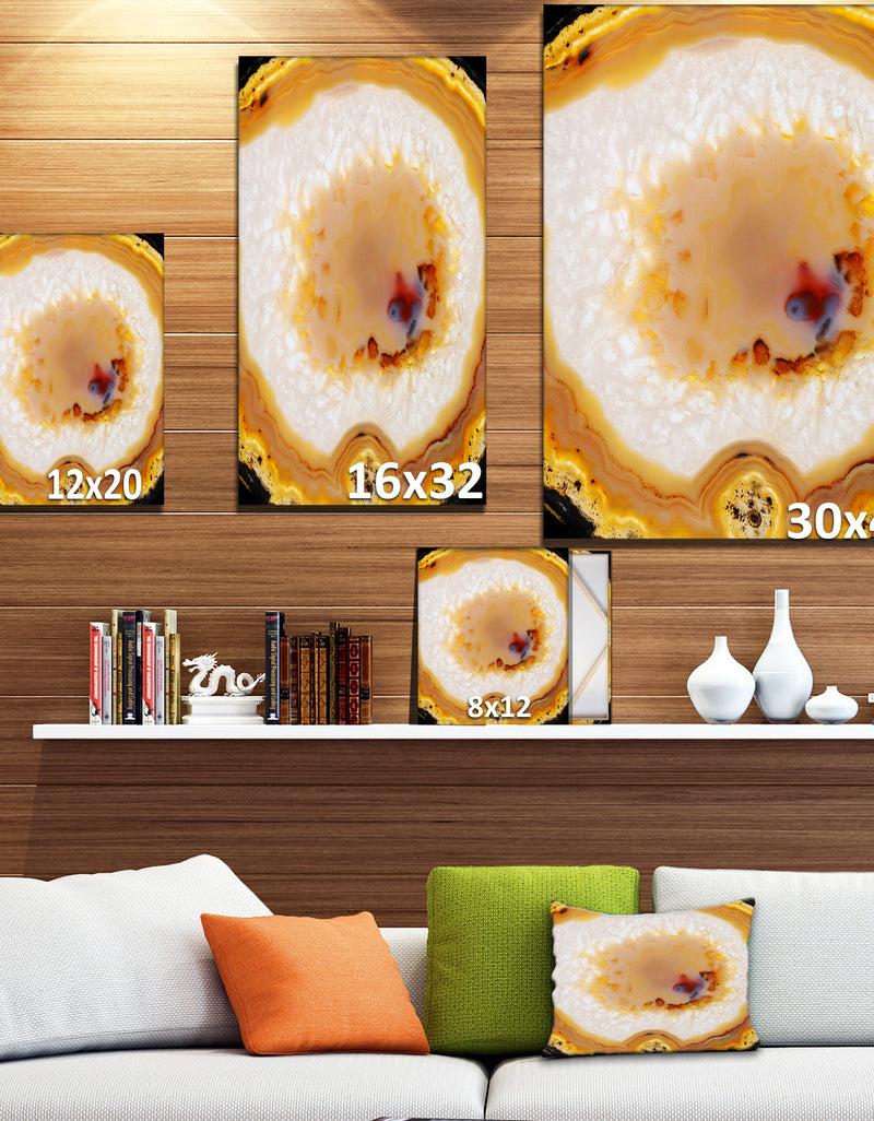 Designq Agate On Black - Stone Photographic On Wrapped Canvas