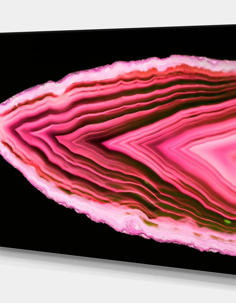 Designq Agate Pink Slices And Texture - Stone Photographic On Wrapped Canvas