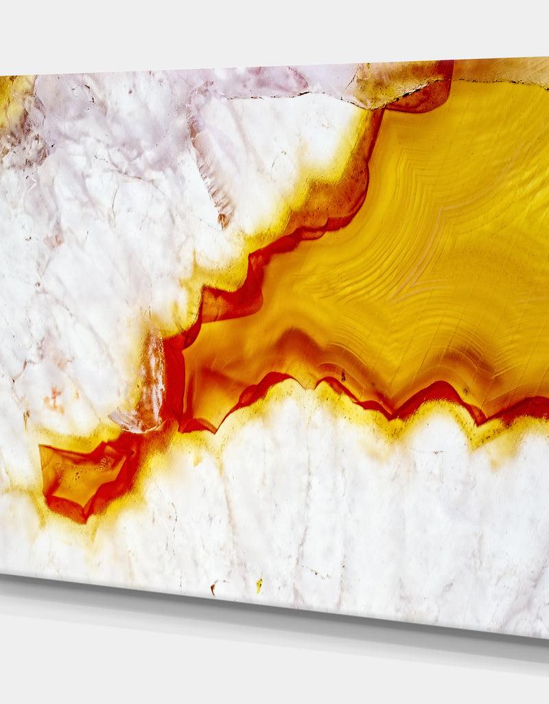 Designq Agate With Crystals Macro - Stone Photographic On Wrapped Canvas