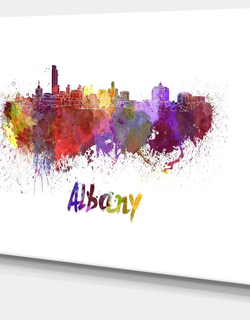 Designq Albany Skyline - Cityscape Canvas Artwork Print