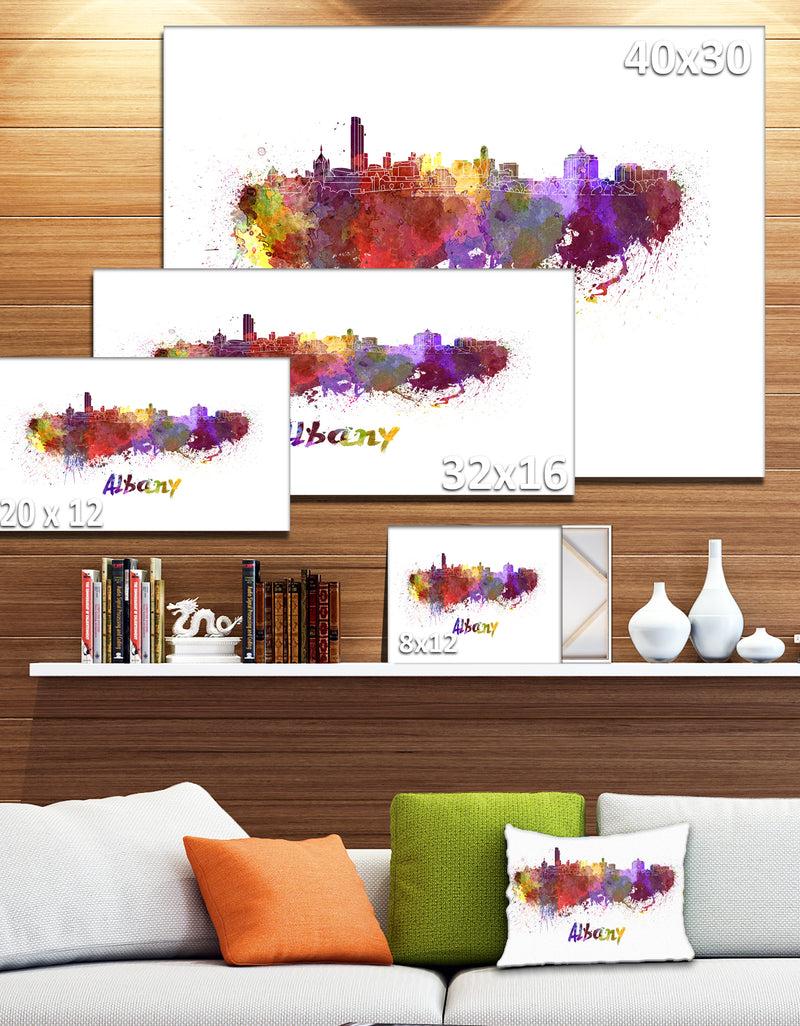 Designq Albany Skyline - Cityscape Canvas Artwork Print