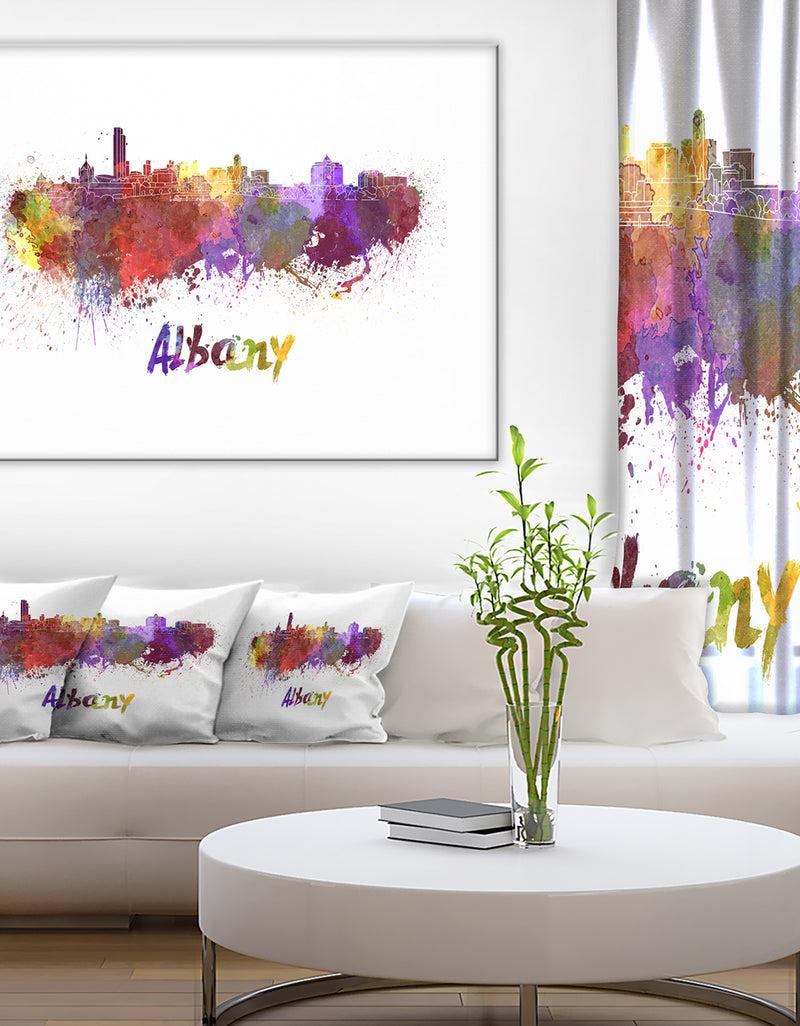 designq Albany Skyline - Cityscape Canvas Artwork Print
