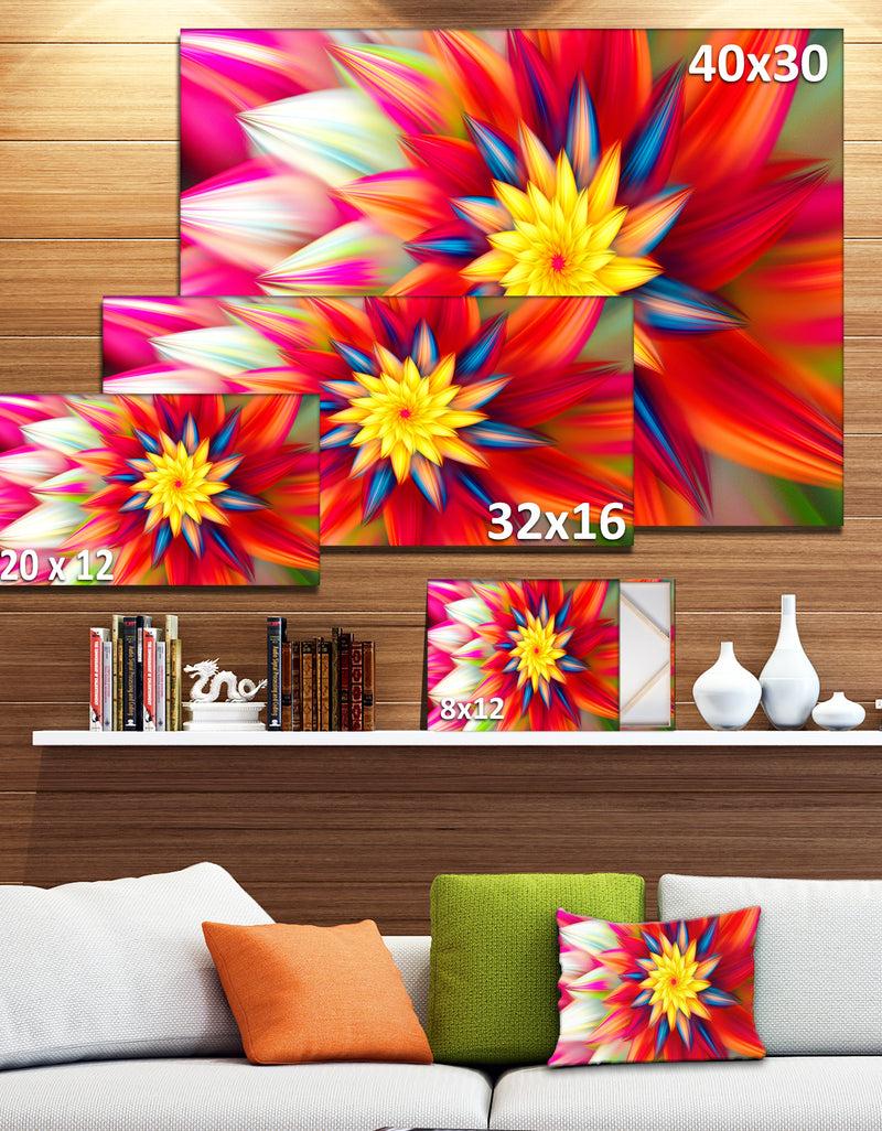 Designq Amazing Dance Of Red Petals - Extra Large Floral Canvas Art Print