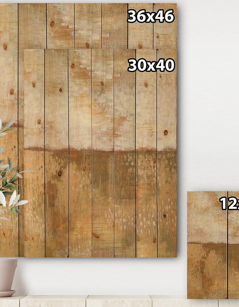 Designq Amber Modern Horizon - Abstract Print On Natural Pine Wood
