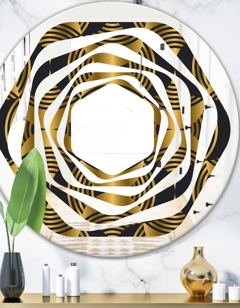 designq Art Deco style modern pattern - Modern Round or Oval Wall Mirror - Whirl