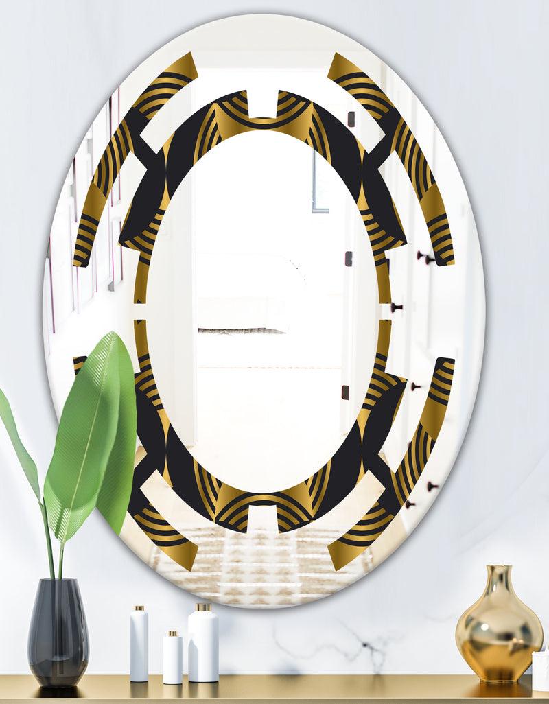 Designq Art Deco Style Modern Pattern - Modern Round Or Oval Wall Mirror - Space