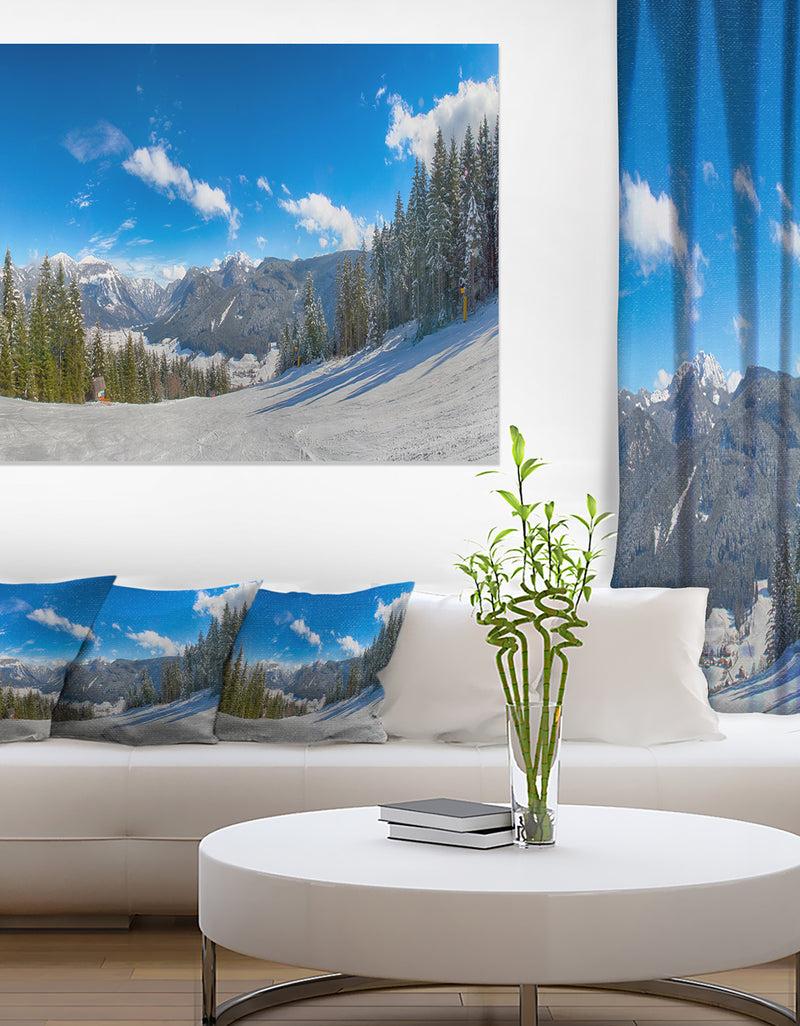 designq Austrian Alps Seen From Ski Slope - Landscape Art Canvas Print