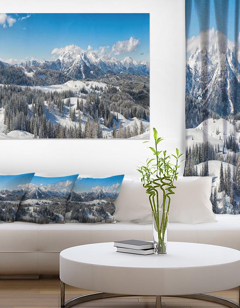 designq Austrian Alps Winter Panorama - Landscape Art Canvas Print