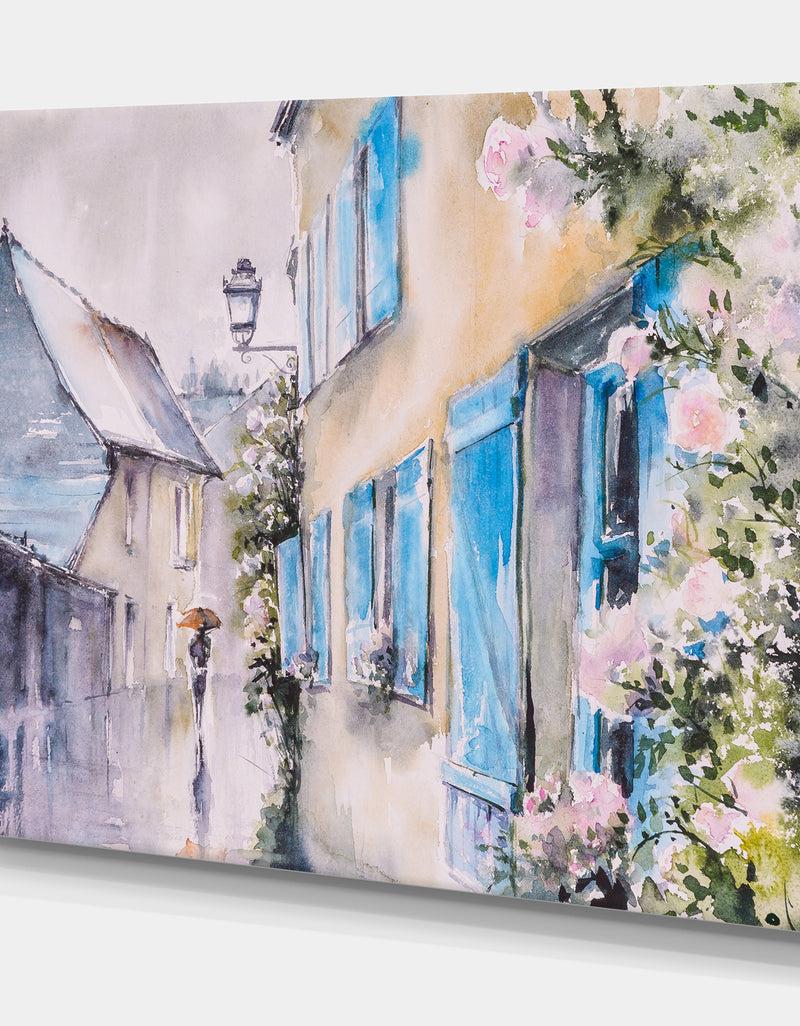 Designq Azay Le Rideau - Cityscapes Painting Print On Wrapped Canvas