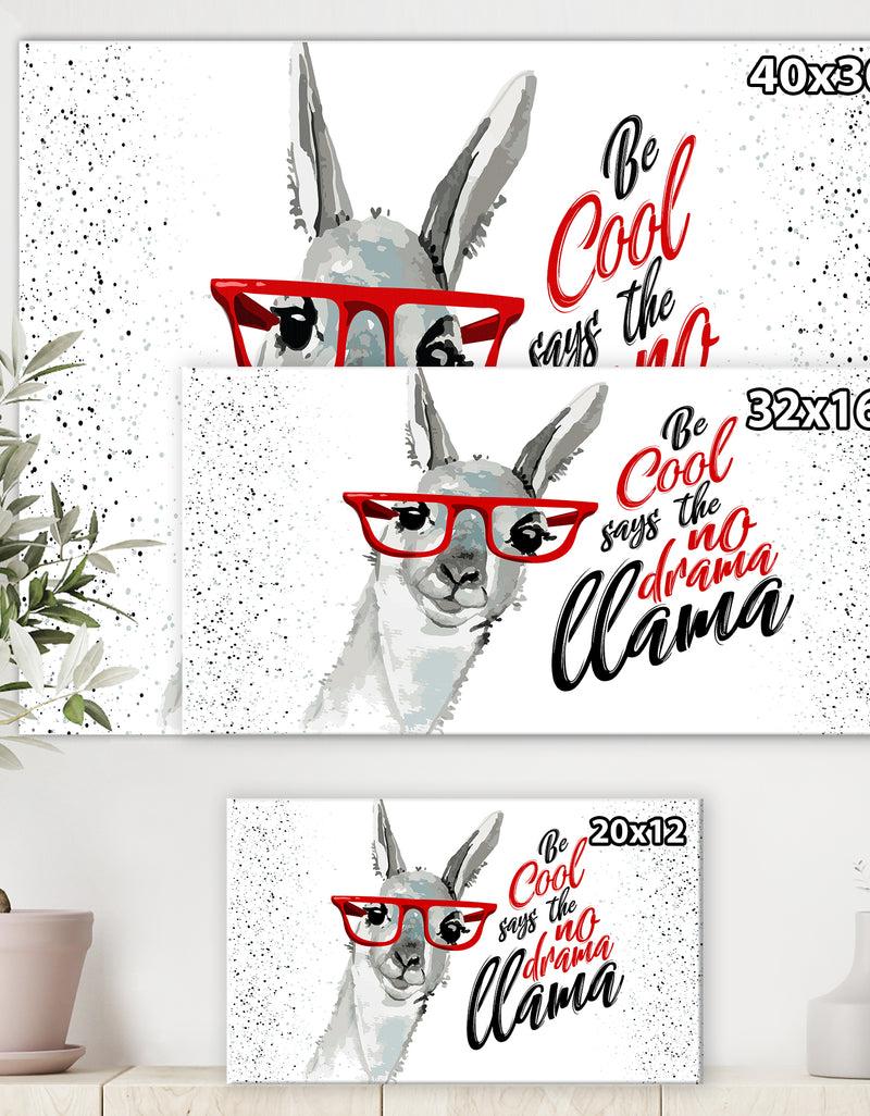 Designq Be Cool Says The No Drama Llama - Cottage Canvas Wall Art