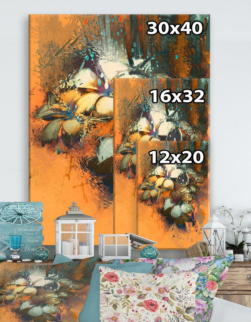 Designq Beautiful Abstract Colorful Flowers Design - Cottage Canvas Wall Art