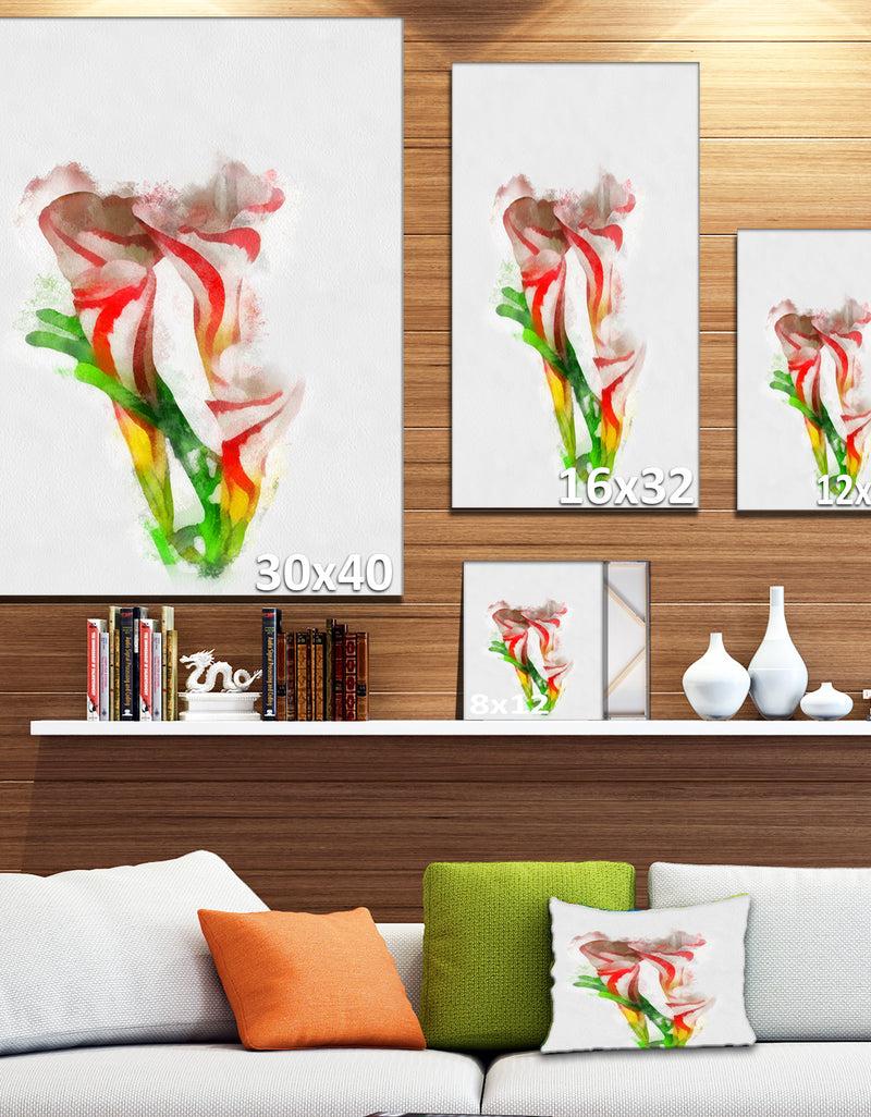 Designq Beautiful Bell Flower Watercolor - Extra Large Floral Canvas Art