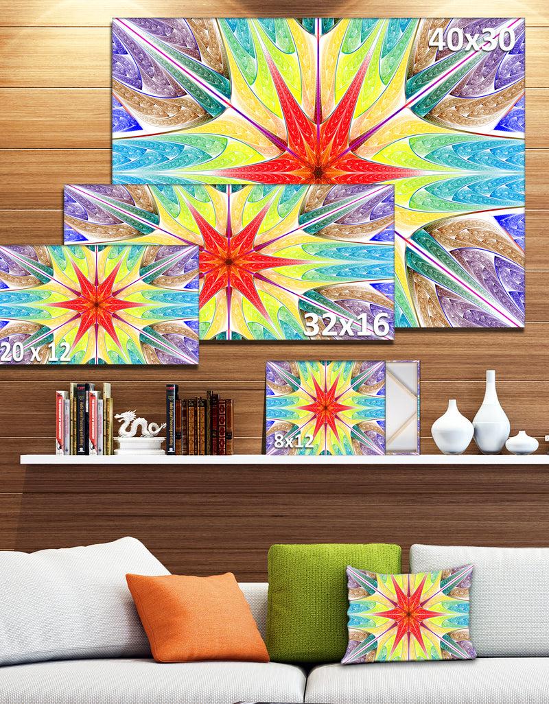 Designq Beautiful Colorful Stained Glass - Abstract Wall Art Canvas