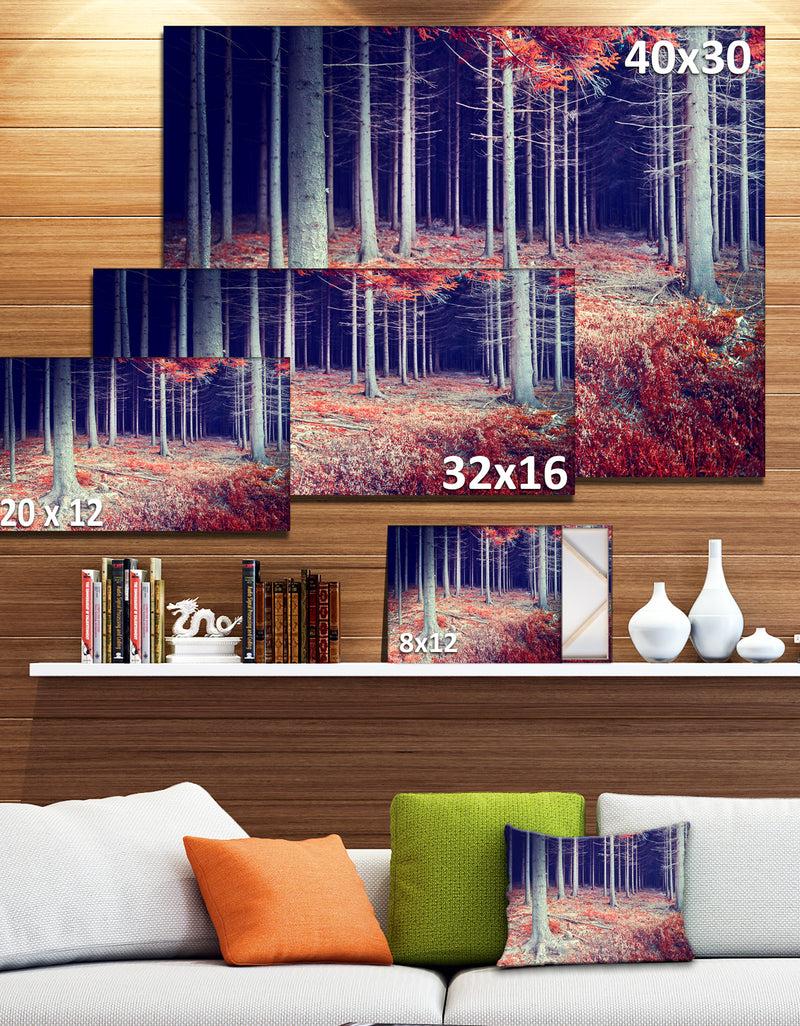 Designq Beautiful Fall Forest Panorama - Extra Large Landscape Canvas Art Print