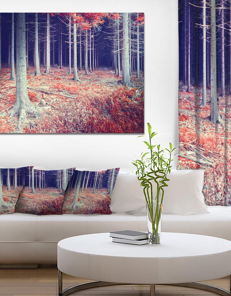 designq Beautiful Fall Forest Panorama - Extra Large Landscape Canvas Art Print