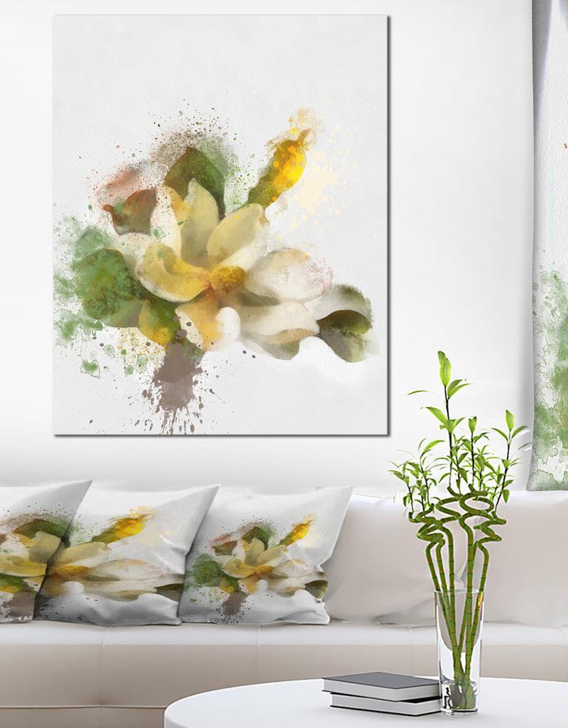 designq Beautiful Flower with Color Splashes - Extra Large Floral Canvas Art