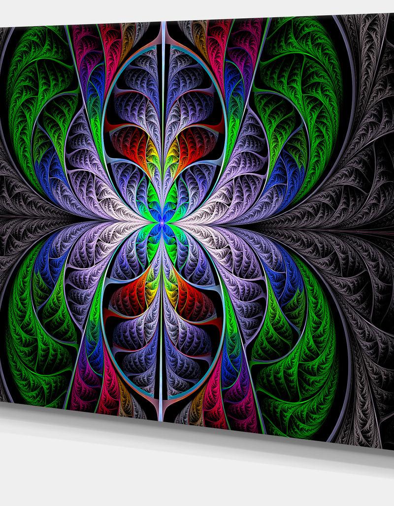 Designq Beautiful Fractal Stained Glass - Abstract Wall Art Canvas