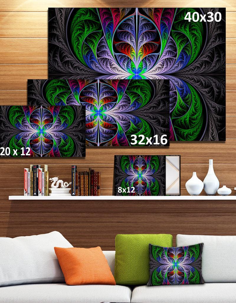 Designq Beautiful Fractal Stained Glass - Abstract Wall Art Canvas