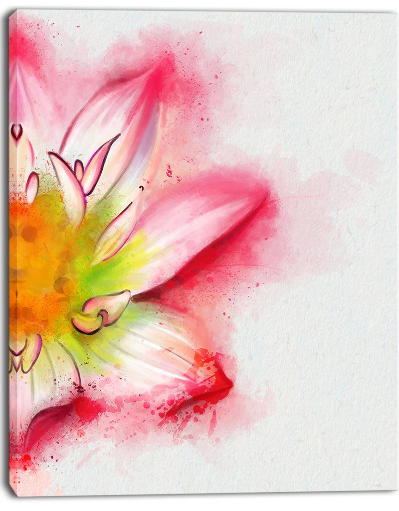 Designq Beautiful Pink Flower Painting - Large Floral Canvas Artwork