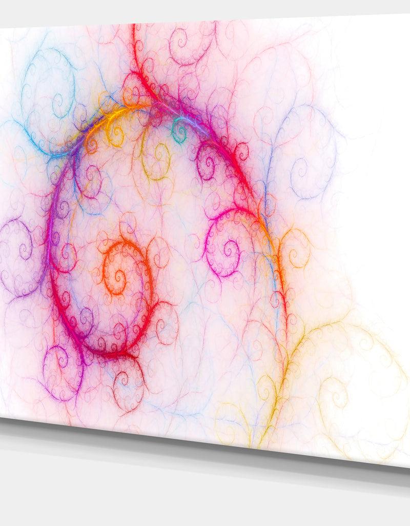 Designq Beautiful Pink Fractal Pattern - Abstract Wall Art Canvas