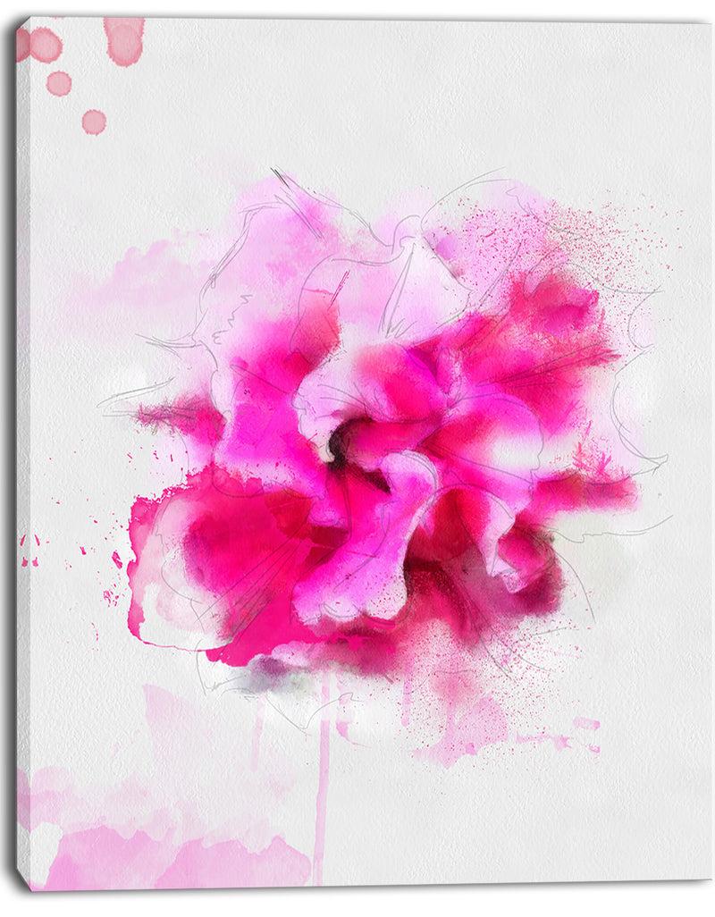 Designq Beautiful Red Flower With Color Splashes - Extra Large Floral Canvas Art