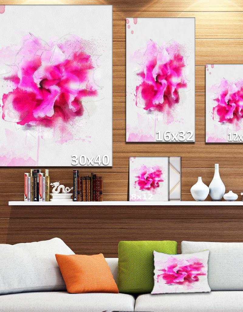Designq Beautiful Red Flower With Color Splashes - Extra Large Floral Canvas Art
