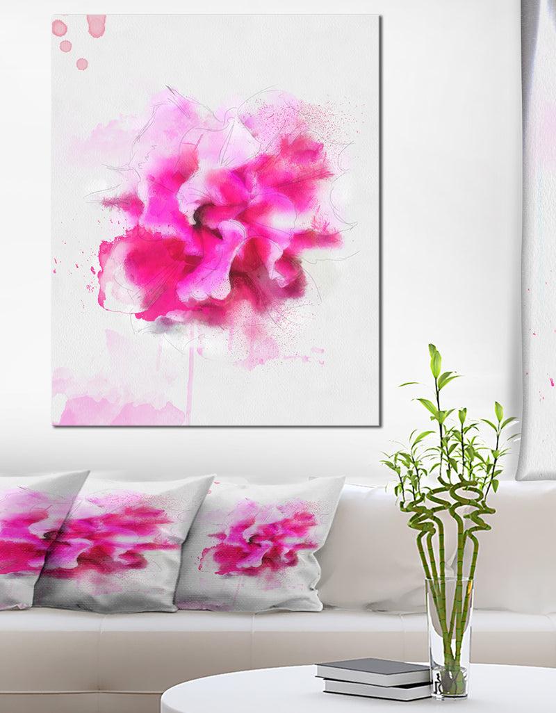 designq Beautiful Red Flower with Color Splashes - Extra Large Floral Canvas Art