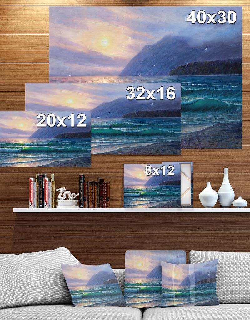 Designq Beautiful Sunrise At The Morning - Landscapes Sea & Shore Photographic On Wrapped Canvas