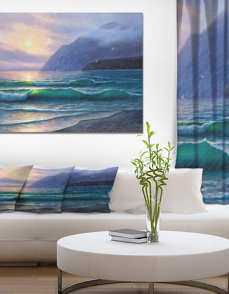 designq Beautiful sunrise at the morning - Landscapes Sea & Shore Photographic on wrapped Canvas