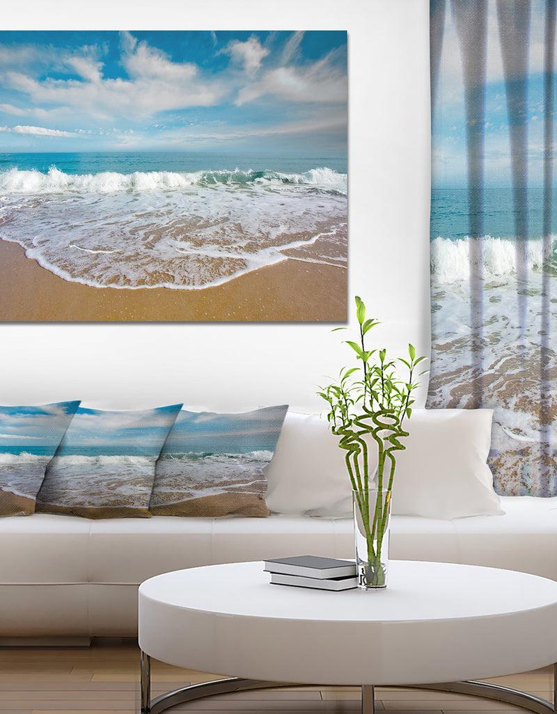 designq Beautiful Waves in Cloudy Sky - Sea & Shore Photography on wrapped Canvas
