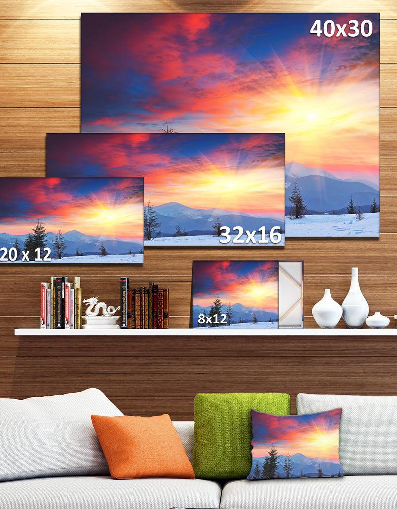 Designq Beautiful Winter Landscape View - Landscape Canvas Wall Artwork