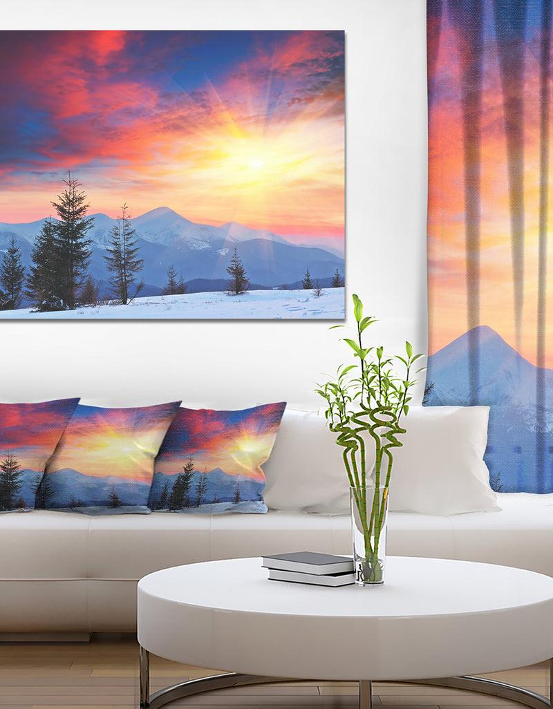 designq Beautiful Winter Landscape View - Landscape Canvas Wall Artwork