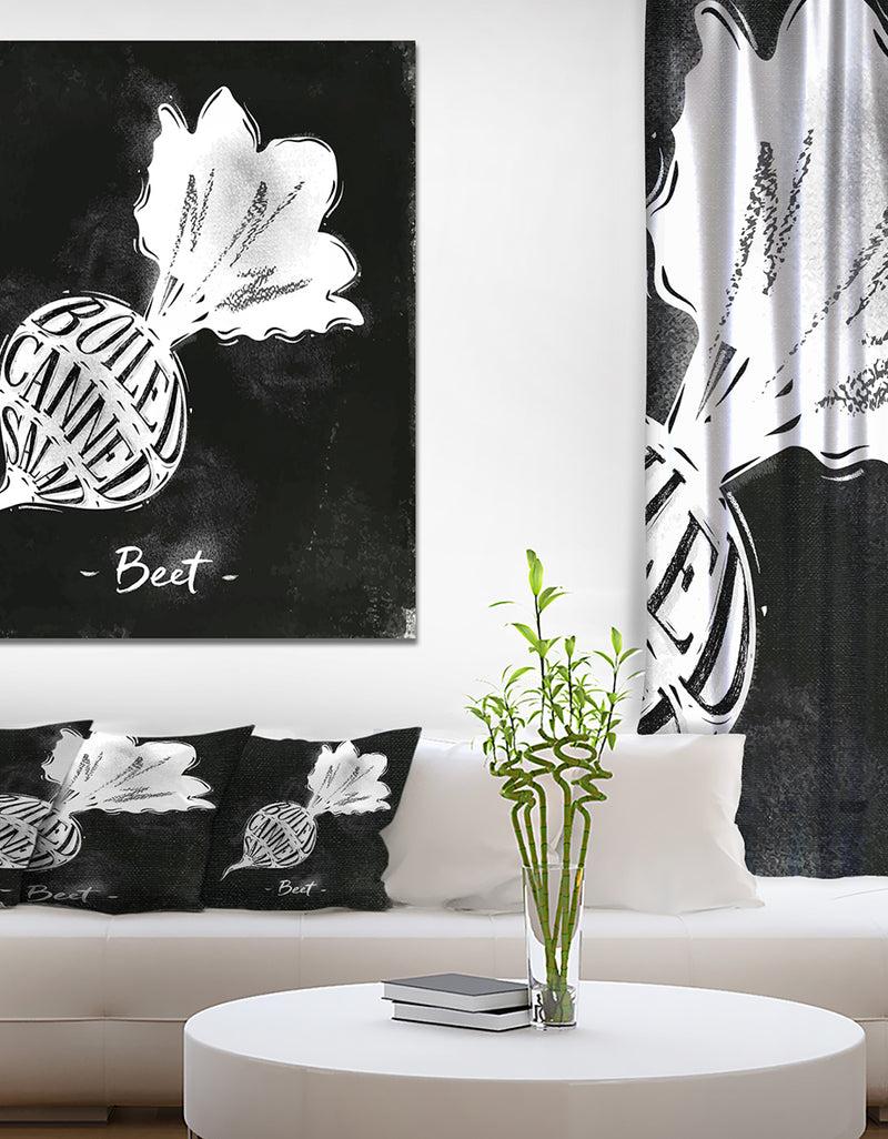 designq Beet cutting scheme chalk - Farmhouse Food Painting Print on Wrapped Canvas