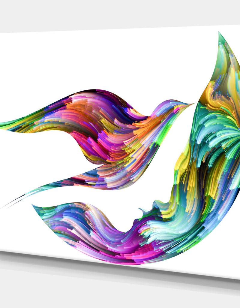 Designq Bird Petals Of Imagination - Digital Art On Wrapped Canvas