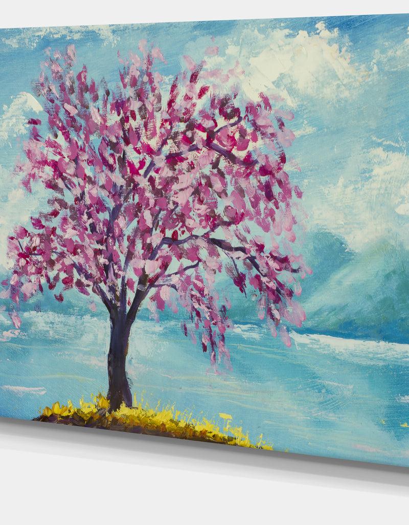 Designq Blooming Sakura Flowers - Floral Canvas Art Print