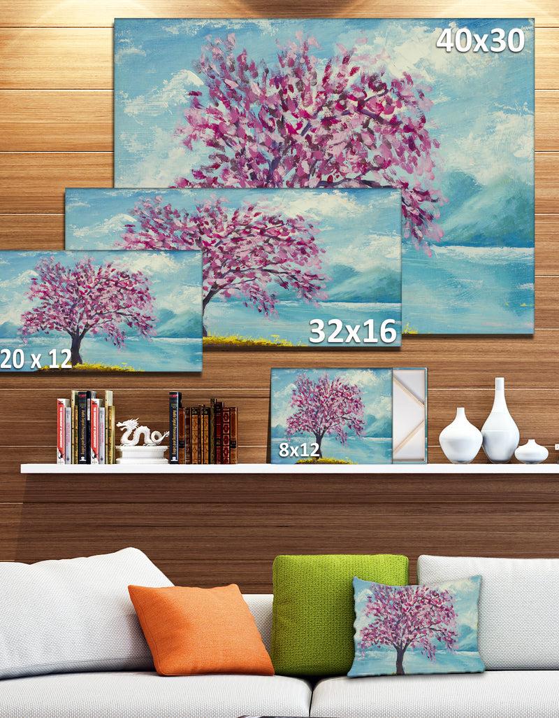 Designq Blooming Sakura Flowers - Floral Canvas Art Print