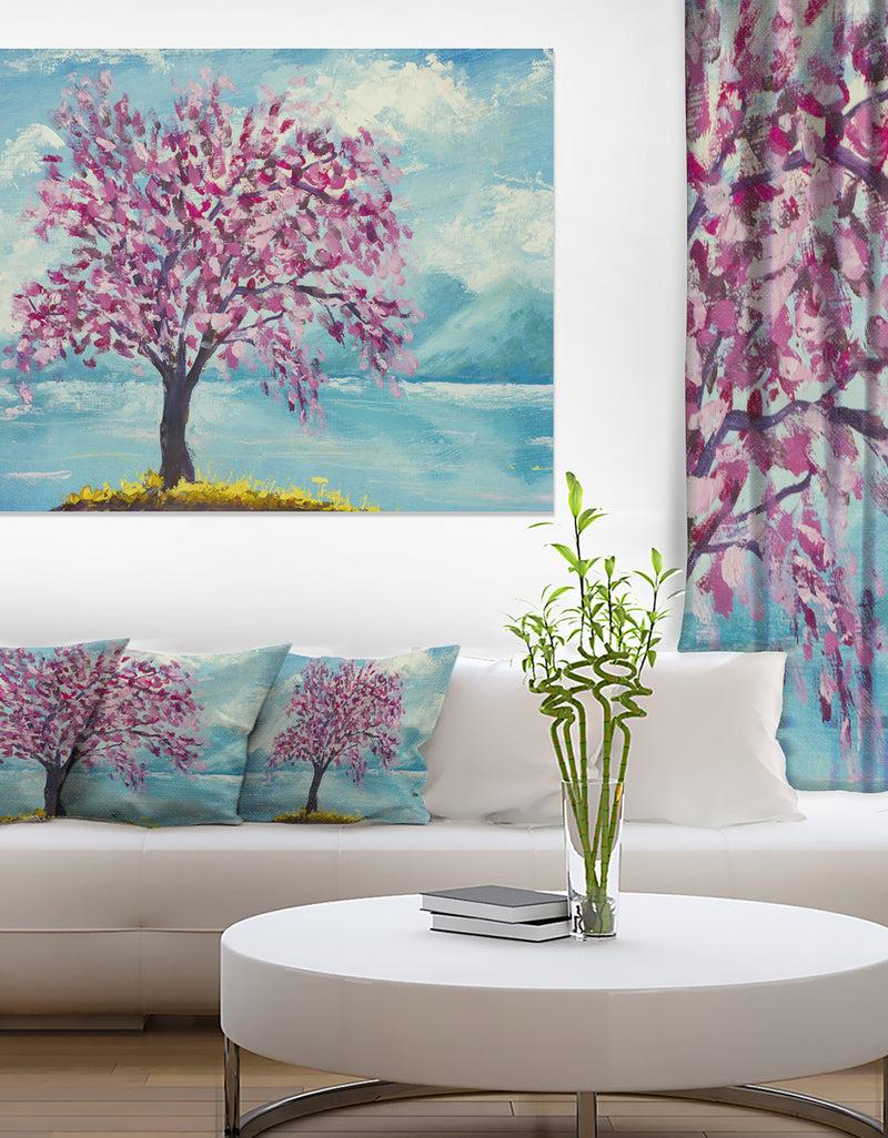 designq Blooming Sakura Flowers - Floral Canvas Art Print