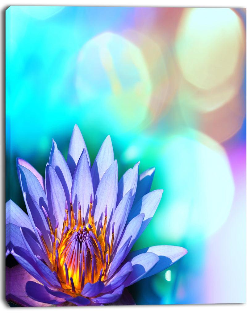 Designq Blossoming Purple Lotus Flower - Floral Canvas Art Print