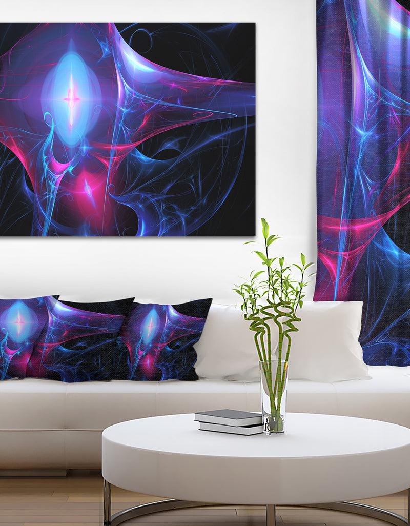 designq Blue Bright Candle - Abstract Digital Art Canvas Print