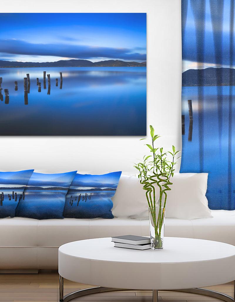 designq Blue Clouds at Evening - Seascape Photo Canvas Print