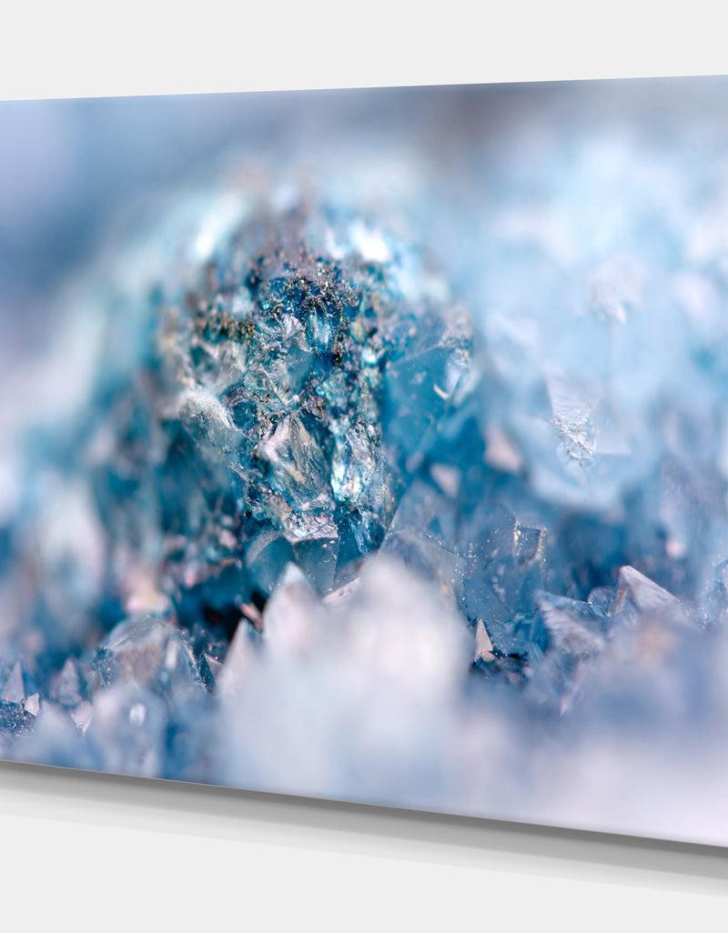 Designq Blue Crystals Agate - Stone Photographic On Wrapped Canvas